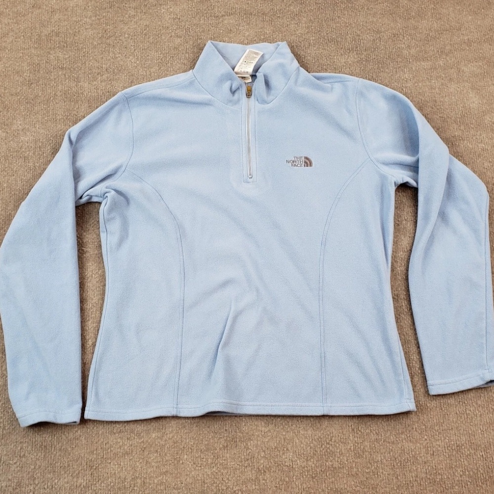 The North Face Blue Fleece Long Sleeve Pullover 1/4 Zip Lightweight size small